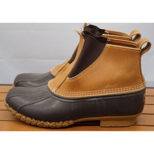 LL Bean Pull On Chelsea Duck Boots Men’s Size 12 Waterproof Brown Leather